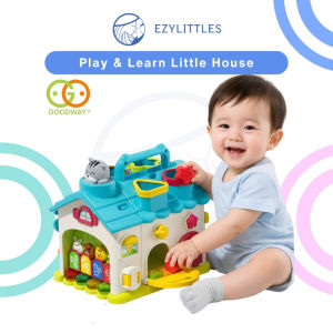 GOODWAY Play & Learn Little House Montessori Interactive Learning House Toy for Toddlers 1-3 Years Shape Sorting Color Matching Music Sound Educational Playhouse Touch Audio Book Education Toys