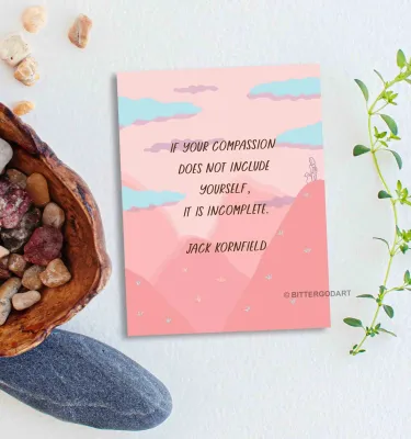 Mindfulness Mental Health Quotes Tips Pastel Postcard
