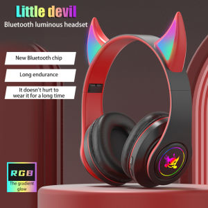 AAWW Tai Nghe Chơi Game Có Tai Mèo Tháo Rời Tai Nghe Chơi Game Có Micrô Thu Vào Chống Ồn Tai Nghe Chơi Game Không Dây Bluetooth Tai Nghe Bluetooth Không Dây Tai Mèo RGB Tai Nghe Phát Sáng Little Devil Khử Tiếng Ồn Âm Thanh Nổi