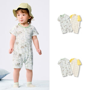 balabala Newborn Romper Baby Short Sleeve Crawling Suit Two-Piece Summer 2025