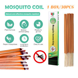 【🇲🇾Stock 】Mosquito Coil 30pcs Long Mosquito King Stick Mosquito killer stick  Non Toxic Mosquito Repel Natural mosquito repellent Nyamuk Penghalau Nyamuk Healthy Safety Indoor Outdoor Insect Killers 灭蚊棒/蚊香