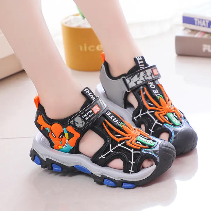 READY%20STOCK%20Summer%20Anti%20slip%20Soft%20Sole%20Boys%20with%20Cartoon%20Spider%20Man%20Student%20Childrens%20Beach%20Shoes%20Sports%20Sandals%20for%20Kids%20-%20Image%204