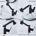 Vòi lavabo nóng lạnh LUCAS,vòi rửa mặt nóng lạnh xoay 1080độ, thay đổi được chiều cao đầu vòi, thân cao 20-30cm , chất liệu lõi  đồng sơn tĩnh điện bền đẹp phong cách Châu Âu + Tặng kèm 2 dây cấp nóng lạnh. 