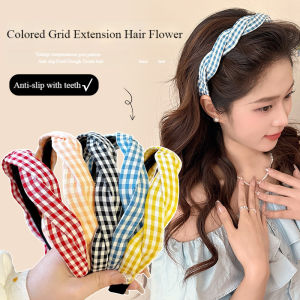Korean Grid Headband for Women New Fashionable Twist Braided Hair Hoop Elegant Hair Band