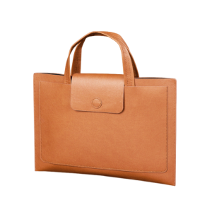 GIORGIONE Large Capacity A4 Leather Document Bag ic Button Simple Double Layer File Folder Protective Cover with Handle File Storage Bag Office School Supplies