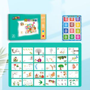 【Free Shipping】Kids Finger Painting DIY Craft Set Kindergarten Coloring Book Educational Toys With 12/24 Colors