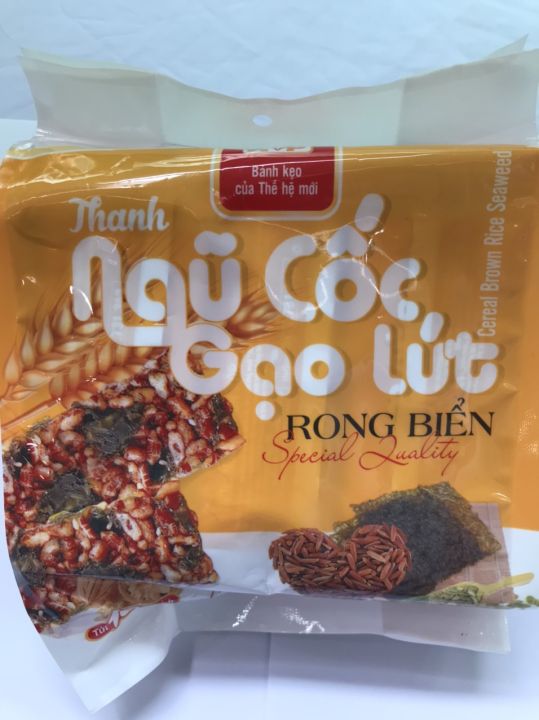 Bánh Ngũ Cốc Gạo Lứt Rong Biển Cereal Brown Rice Seaweed (Gói 10 thanh)