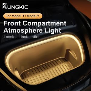 For Tesla Model 3 Model Y 2021-2023 Front Trunk Brighten LED Strip Trunk Atmosphere Lamp Silicone Flowing Bright Light Accessories