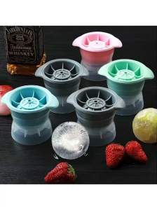 Silicone Ice Ball Mold Spherical Ice Cube Mould Whiskey Ice Ball Maker Round Ice Box Quick Freezer