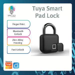 (Local Stock) Tuya / Smart life Bluetooth Waterpoof smart Fingerprint padlock locker for door padlock bike lock cabinet APP tuya fingerprint doorlock