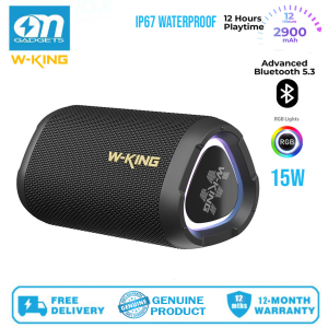 W-KING D110 Portable 15W Output Wireless Bluetooth Speaker Waterproof IP67 with RGB Light and Bass Feature