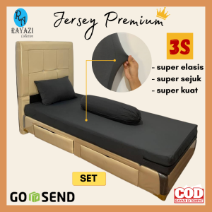 SPREI RESLETING (SET) JERSEY PREMIUM / SARUNG KASUR Uk 80x200x15-20CM KASUR BUSA