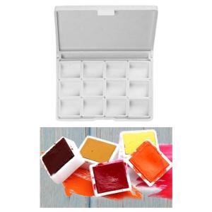 12 Well Palette Box Watercolor Mixing Tray with Dustproof Lid For Watercolor Oil Acrylics Gouaches Paints