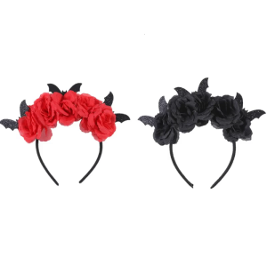 Fairy Halloween Devil Headband Handmade Flower Hair Hoop Costume Headwear Halloween Cosplay Headpiece Costume