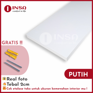 Papan ambalan rak dinding Lebar 10cm Tbl. 2cm Panjang 30cm 40cm 60cm 80cm melayang aesthetic gantung