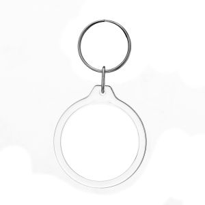 10/30/50Pcs Acrylic Keychains Split Key Ring Frame Transparent DIY Photo Picture Frame Insert Rectangle Shapes Blank Keychain