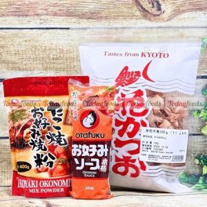 Combo Làm bánh xèo Okonomi - Bột Okonomi 400G + Sốt Okonomi 300G Tùy Chọn Có Cá Bào & Tenkasu