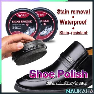 NAU.K 39g Double-sided Sponge Leather Shoe Polish Brush Tool Colorless Shoes Wax for All Color Shoes