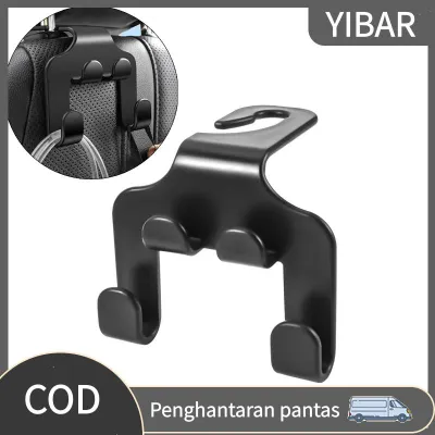 Local Stock Car Seat Headrest Hook Hanger Storage Organizer Universal For Handbag Purse Coat Fit Universal Vehicle Car Black