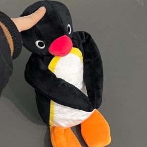 Kawaii Pingu Sang Trọng Túi Đựng Bút Chì Dễ Thương Chim Cánh Cụt Dây Kéo Lông Tơ Dung Tích Lớn Túi Bút Chì Trường Văn Phòng Phẩm Túi Bảo Quản Đồ Dùng