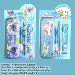 BINLU Kuromi and Labubu 7 in 1 Stationery Set for Kids School Supplies Purple Rabbit Trendy Monster Design Pencil Case Ruler Eraser Sharpener Pencil Gift Set for Students Birthday Gift Giveaways Back to School 2026 Ready Stock Manila COD