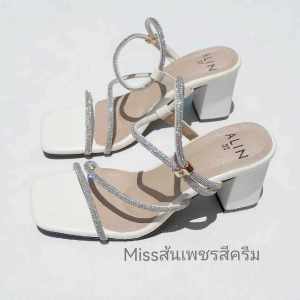 25twentyfives - Miss รองเท้าส้นสูงรัดส้น รองเท้าใส่ออกงาน ลูกคุณหนูสูง2.9นิ้ว **สอบถามก่อนสั่งซื้อของหมดไวค่ะ**