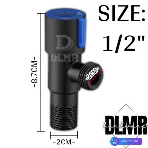 1PCS Stainless Steel 304 Matte Black One Way Angle Valve 1/2" Male Thread Quarter Turn #60