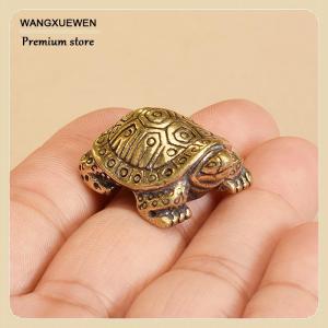 [COD] 1Pc Antique Solid Brass Turtle Ornaments Longevity Animal Sculpture Home Office Desk Decorative Simulation Ornament
