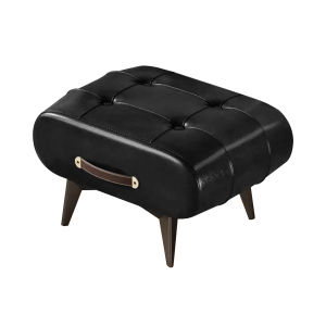 PU Leather Foot Stool with Handle Metal Legs Small Ottoman Sofa Footrest Shoe Changing Stool Home Furniture