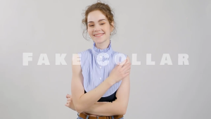 เสื้อคอปกแบบถอดได้ของผู้หญิงเสื้อเบลาส์แต่งลายทางคอเสื้อครึ่งตัวสำหรับเครื่องประดับผ้าลำลองหรือ Pakaian Resmi