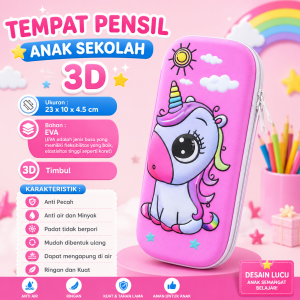 Kotak Pensil Tempat Pensil Anak Karakter 3D Timbul Yooohu - Dinosaurus Astronaut Ruang Angkasa Pesawat