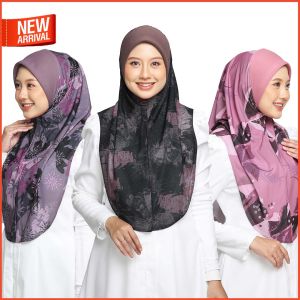 Tudung Sarung Express Scuba Mosscrepe Digital Printed Corak Awning M/L