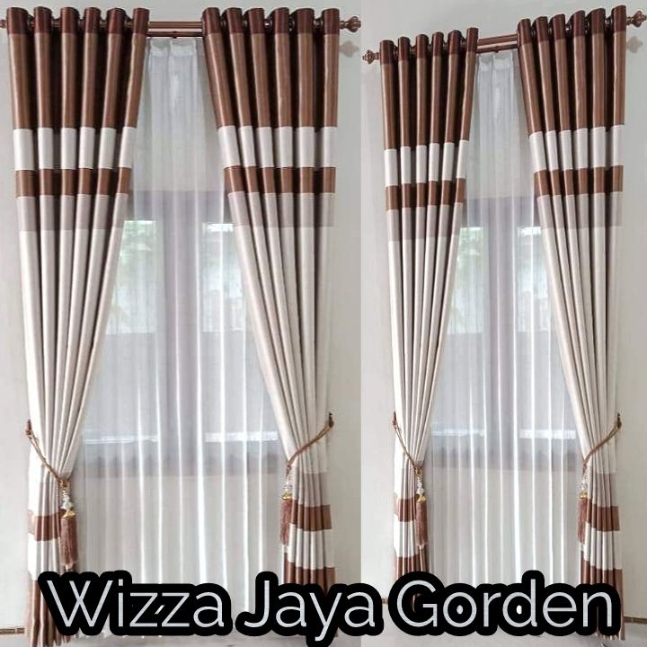 Gorden terbaru mewah murah pintu jendela kamar blackout imfort super tebal model pelangi minimalis
