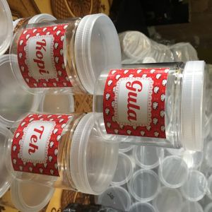 D5-TOPLES GULA KOPI TEH TAHAN AIR DAN MINYAK WATERPROOF STIKER TOPLES HELLO KITTY MERAH HELOKITTY HK
