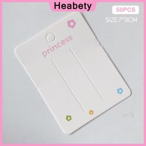 Heabety 50PCS Blank Hair Clip Paper Cards Hair Accessories Jewelry Display Card Fashion Hair Clip Holder Headwear Packaging Card
