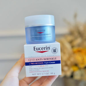 Eucerin Q10 Anti-Wrinkle Face Cream / Pro-Retinol Night Cream 48g เพิ่มความชุ่มชื่น ยูเซอริน ครีมบำรุงผิวหน้า สำหรับผิวบอบบางแพ้ง่าย