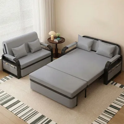 Foldable Sofa Bed Dual-use Model Multi-functional Simple Pull-out And Telescopic Single Bed