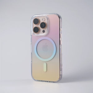 Creative Gradient Color Clear Phone Case For iPhone 17 Air 16 15 14 13 12 Pro Max Plus For MagSafe Soft TPU Edge + Hard PC Transparent Back Cover For iPhone 17 Pro Max Shockproof Drop Protection Casing