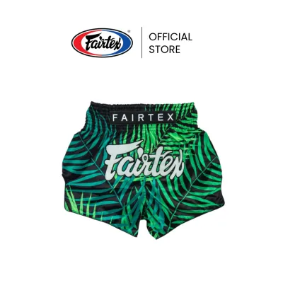 Fairtex กางเกงมวย BS1945 ลาย Tropical ผ้าไมโครซาติน เอวยางยืด 8 แถบ กางเกงนักมวยใส่สบาย กางเกงมวยไทยสำหรับฝึกซ้อม