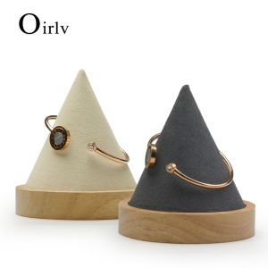 Oirlv Original Watch Bracelet Display Stand Solid Wood Velvet Round Bottom Bracelet Stand Display Bracelet Organiser SM024