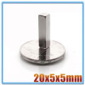 202510 -200 pcs 20x5x5mm Cuboid Block 20*5*5 mm Super Strong N38 high quality Rare Earth magnets 20x5x5 Neodymium Magnet 20mm*5mm*5mm. 