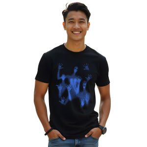 Middlenight Kaos Distro Atasan American Retro Style Motif HANTU BIRU 24s