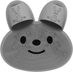 Shower Foot Scrubber Mat with Non-Slip Suction Cups Rabbit-Shaped Silicone Foot Massage Mat