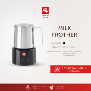 illy Electric Induction Milk Frother - Stainless Steel & Black