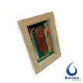 Hiasan Pigura Miniatur Mandau Tameng Khas Dayak Kalimantan Ukuran Besar. 