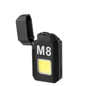 New rechargeable arc outdoor multi-function lighter flashlight dual arc lighter