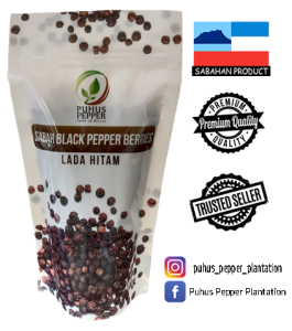 PUHUS PEPPER | Premium Sabah Black Peppercorn [Grade A] 100% Original 100g