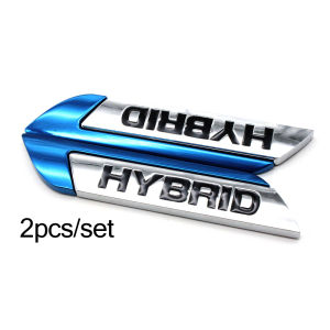1Pair Personalized 3D Car Emblem Stickers Metal HYBRID Car Stickers Badge Decoration Stickers Univesal For Most Cars