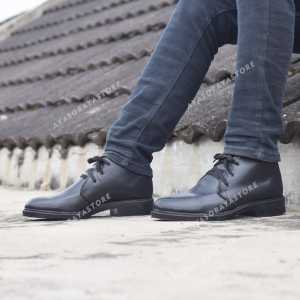 Sepatu PDH Pria Jatah Pendidikan Tentara TNI POLISI SATPAM Kulit Sol Karet Radial Molding 38 - 46