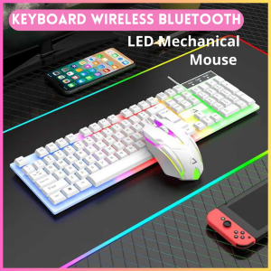 TERLARIS PENGIRIMAN CEPAT COD VODIRK Combo Gaming Keyboard Luminous LED Mechanical Feel with Mouse/KEYBOARD komputer pc laptop mechanical organ tungga wireless bluetooth/keyboard gaming full set 4 in 1 rgb warna warni multifungsi nyaman di gunakan canggih